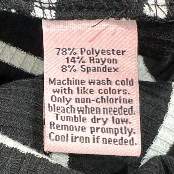 Juicy Couture Black White Ribbed Striped Sheath‎ Dress Y2K Vintage Size Medium - Picture 6 of 8